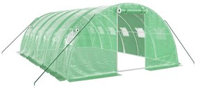zöld acélvázas melegház 24 m² 6 x 4 x 2 m