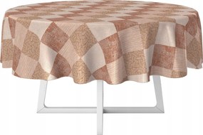 Cerata Abrosz Bőrből Bézs Barna Kockás Négyzetek Kerek Vastag Kör 140 cm