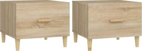 vidaXL 2 db sonoma tölgy szerelt fa dohányzóasztal 50 x 50 x 40 cm