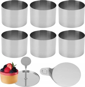 Formák Kerek Karikák Desszert Tortaformázó Gyűrűk 6DB