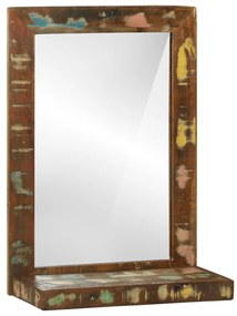 Fürdőszoba Tükör 50x22x70 cm Tömör Fa Újrahasznosított