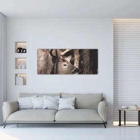 Kép - Szarvas az erdőben (120x50 cm)