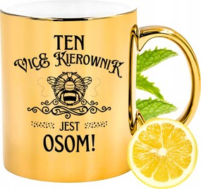 Arany csillogó bögre Vice Manager Ajándék Nyomtatott Fotóval