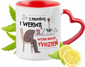 Vicces Piros Bögre Szív Alakú Füllel Ajándék