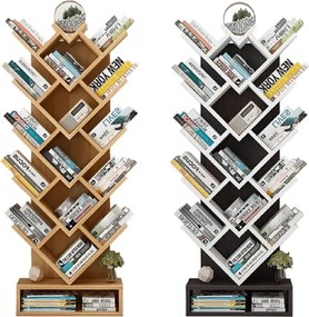 könyvespolc, fehér/fekete, VEVEY