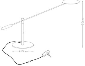 Lucide 19666/09/12 - LED Dimmelhető asztali lámpa ANSELMO LED/9W/230V króm