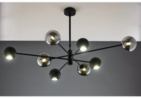 Jupiter 1975 - Csillár rúdon MOKA 4xGU10/10W/230V + 4xG9/10W/230V fekete/króm