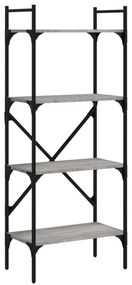 4 szintes szürke sonoma színű fa könyvespolc 56x31,5x138,5 cm