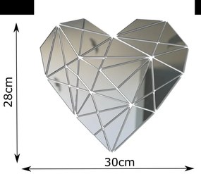 Szív alakú öntapadós tükör a falra