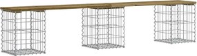 vidaXL impregnált fenyőfa gabion kerti pad 203 x 31 x 42 cm