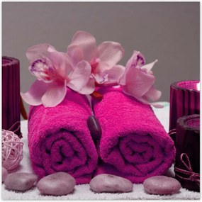 Poszterek 100x100 Lila törölköző Virág