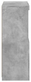 betonszürke tálalószekrény LED-világítással 60,5 x 37 x 100 cm