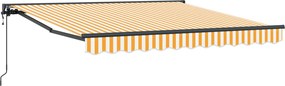 vidaXL Behúzható napellenző Sárga és Fehér 300 x 250 cm