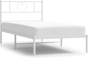 vidaXL fehér fém ágykeret matrac nélkül fejtámlával 180 x 200 cm