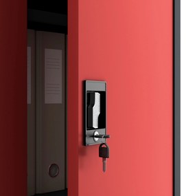 Fém iratszekrény JAN, 900 x 1850 x 400 mm, antracit-piros