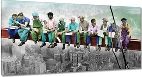 Vászonkép 115x55 Munkások a gerendán Színes