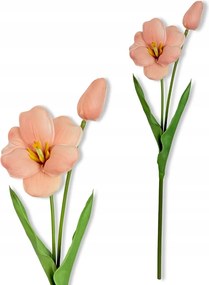 Kávés Tulipán Ág tulipánokkal 53 cm Művirág habszivacs Élő