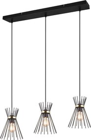 TRIO R31533080 ROD Többágú Függesztett Lámpa Fekete, Arany E27 IP20