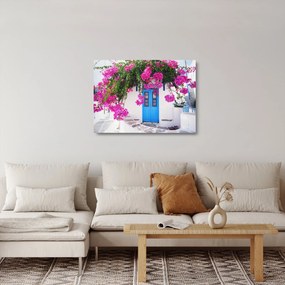 Üveg kép - Hagyományos görög ház (70x50 cm)