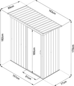 Avenberg Kerti ház 1,63 x 0.89 m ANTRACIT F7