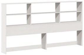 fehér tömör fenyőfa fejtámla tárolóval 200 cm