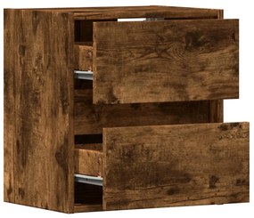 2 db füstös tölgy fali TV-szekrény LED-ekkel 41 x 31 x 45 cm