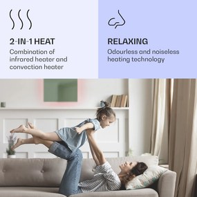 Klarstein Mojave 500 smart, infravörös hősugárzó 2 az 1-ben, konvektor, 60 x 60 cm, 500 W, RGB világítás