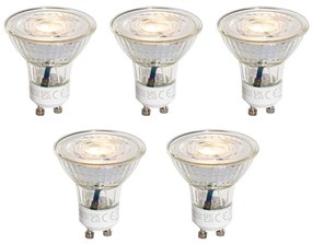 5 darabos GU10 50 mm-es, 3 lépésben dimmelhető Kelvin LED izzókészlet, átlátszó, 4,5 W, 380 lm, 2000-2700 K