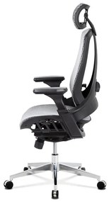 Kancelářská židle, šedá MESH síťovina, lankový mech., kovový kříž