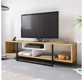 TV asztal/Szekrény Aslana 150 (fehér + fekete + tölgy) . 1101383