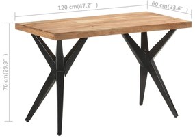 tömör akácfa étkezőasztal 120 x 60 x 76 cm