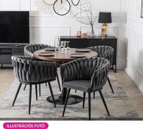 Étkezőszék, sötétszürke Velvet szövet/fekete, BLER