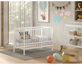 Fehér borovi fenyő babaágy 60x120 cm DINO – Vipack