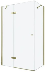 Mexen Roma zuhanykabin 100x80cm, 6mm-es üveg, arany profilú átlátszó üveg, 854-100-080-50-00