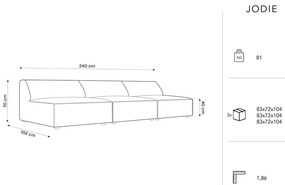 Zöld kanapé 240 cm Jodie – Micadoni Home