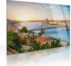 Budapest képe folyóval (üvegen) (70x50 cm)