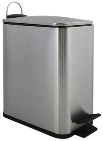Matt ezüstszínű acél pedálos szemetes 5 l Erik – Spirella