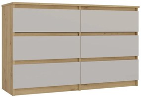 Aldabra M6 120 fiókos szekrény, 120x75x30 cm, tölgy-kasmír