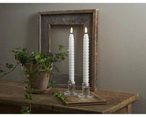 Flamme Swirl Antique 2 db fehér LED viaszgyertya, magasság 25 cm - Star Trading