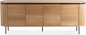 Komód 200 cm méretben, négyajtós kivitelben, tölgy színben BECK