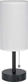 BRILAGI - Asztali lámpa USB-porttal TABLON 1xE27/25W/230V fekete/fehér