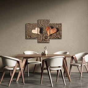 Kép - Fából készült szívek (90x60 cm)