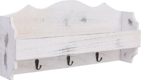 vidaXL fehér fa fali fogas 50 x 10 x 23 cm