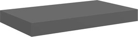 vidaXL magasfényű szürke MDF lebegő fali polc 40 x 23 x 3,8 cm