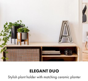 Fox & Fern Thorn, virágcserép, állvánnyal, 50-es évek stílusa, 2 méret