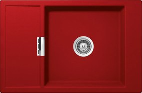 Schock Mono D-100XS konyhai mosogatótálca Cristadur Rouge 780 x 510 mm, gránit, megfordítható, hagyományos beépítés, piros