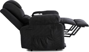 FENIX elektromos masszázsfotel felállás segítő funkcióval fekete