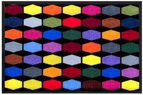 Geometriai mintás prémium lábtörlő - színes kockák (Válassz méretet: 100*70)