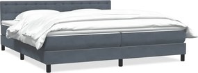 vidaXL sötétszürke bársony rugós ágy matraccal 180x210 cm