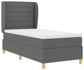 Boxspring Ágy Matrac Esernyő Szürke 90x200 cm Szövet